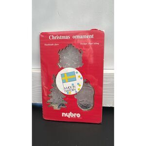 Vintage Nybro Glasburk Sweden Glass Christmas Ornaments  Paul Isling  New
